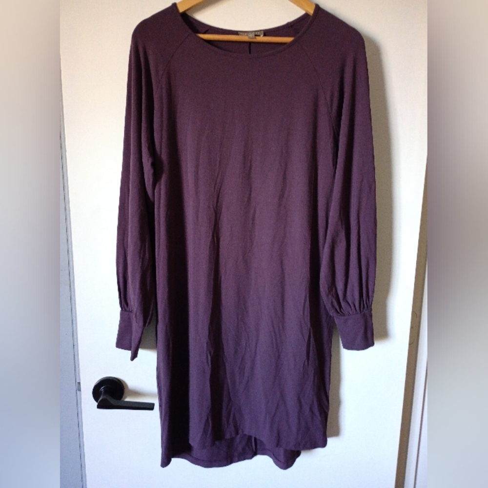 Lilla P Plum Colored Long Sleeve Viscose Blend Dress Size Small